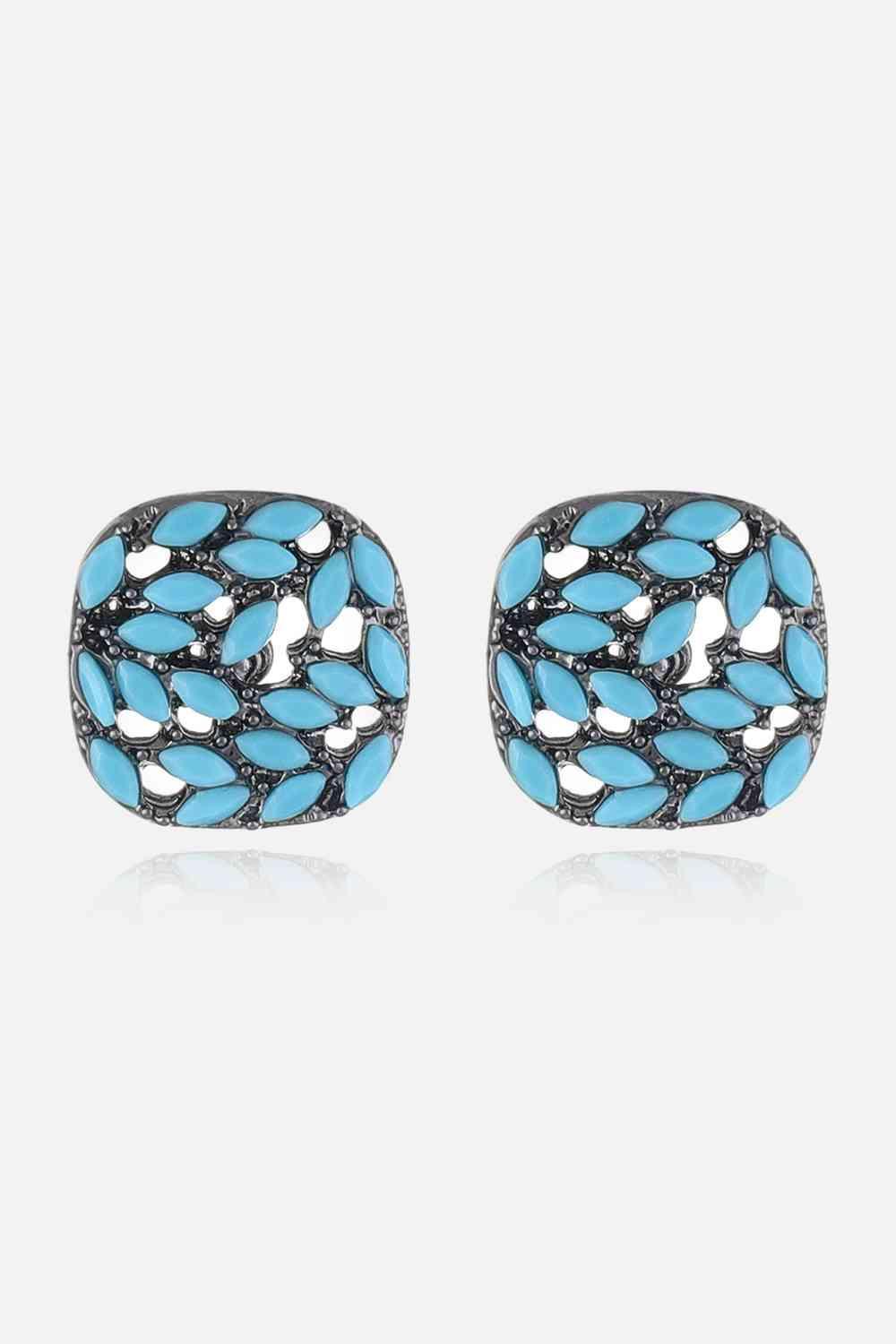 Freshened Spotlight Turquoise Stud Earrings-MXSTUDIO.COM