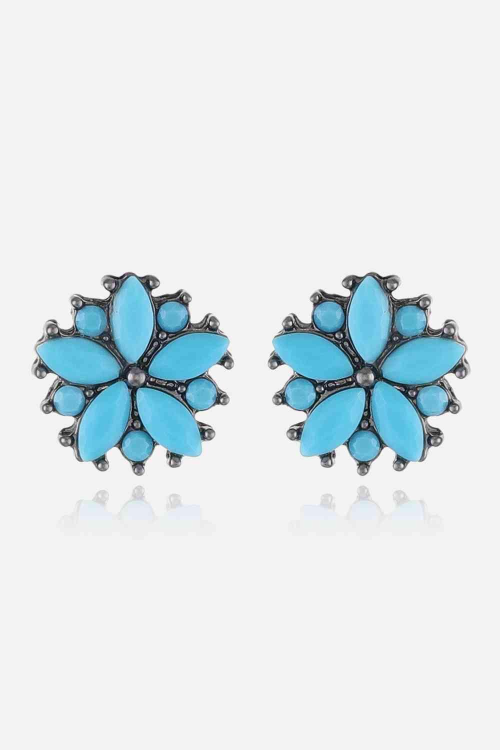 Freshened Spotlight Turquoise Stud Earrings-MXSTUDIO.COM