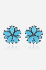 Freshened Spotlight Turquoise Stud Earrings-MXSTUDIO.COM