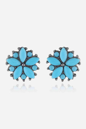 Freshened Spotlight Turquoise Stud Earrings-MXSTUDIO.COM