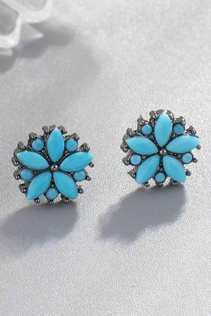 Freshened Spotlight Turquoise Stud Earrings-MXSTUDIO.COM