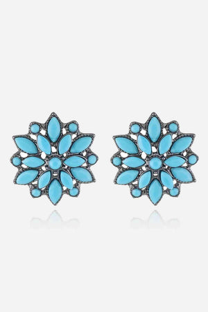 Freshened Spotlight Turquoise Stud Earrings-MXSTUDIO.COM