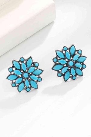 Freshened Spotlight Turquoise Stud Earrings-MXSTUDIO.COM