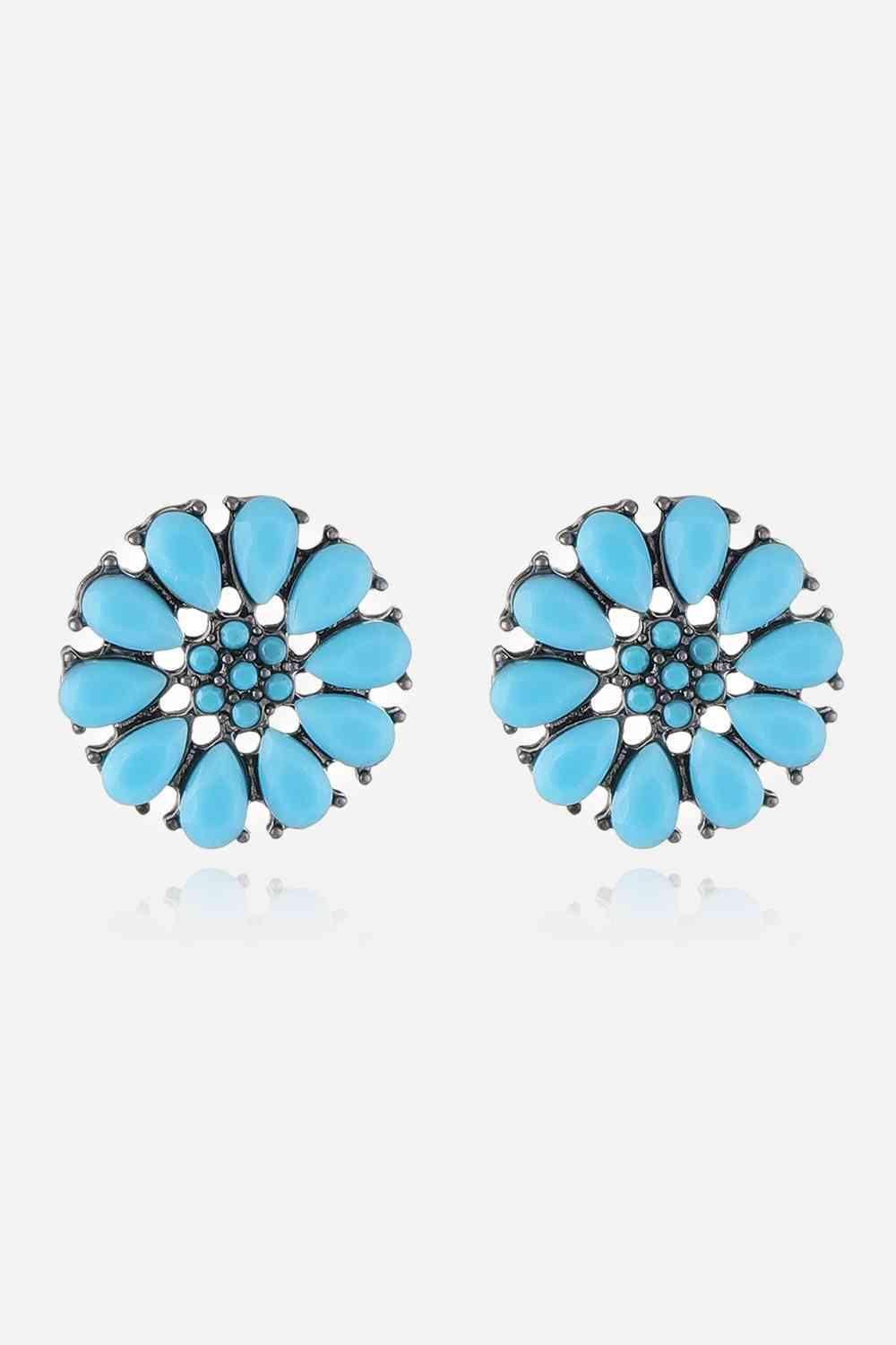 Freshened Spotlight Turquoise Stud Earrings-MXSTUDIO.COM