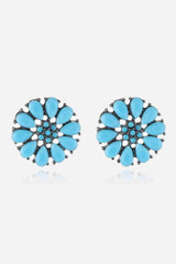 Freshened Spotlight Turquoise Stud Earrings-MXSTUDIO.COM