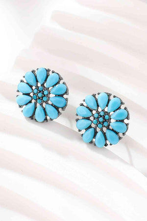 Freshened Spotlight Turquoise Stud Earrings-MXSTUDIO.COM