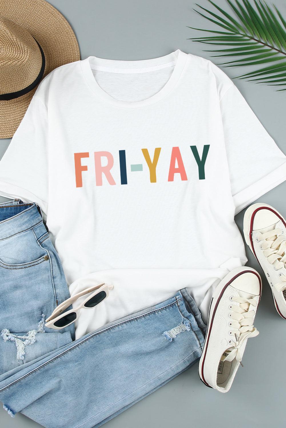 Friday Chill Friyay White Graphic T Shirt - MXSTUDIO.COM