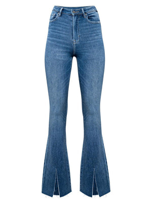 a pair of jeans with a slit on the side