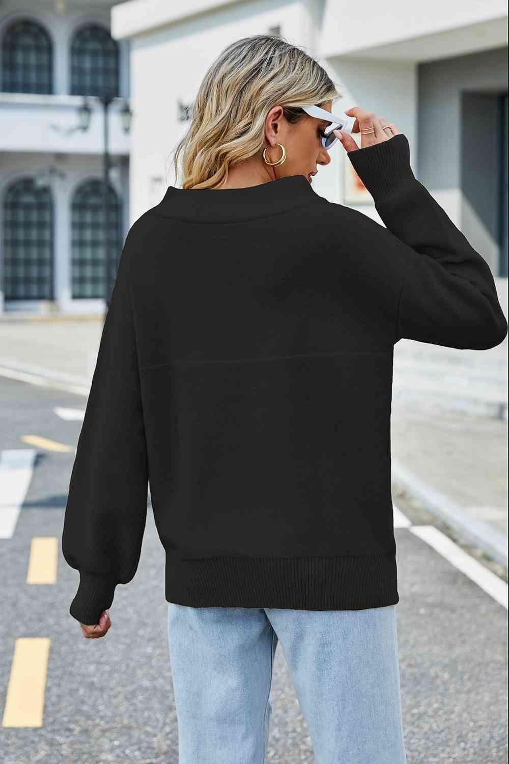 Frost Air Don't Care Long Sleeve Boat Neck Sweater - MXSTUDIO.COM