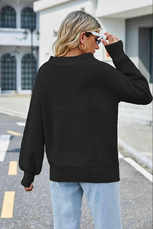 Frost Air Don't Care Long Sleeve Boat Neck Sweater - MXSTUDIO.COM