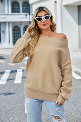 Frost Air Don't Care Long Sleeve Boat Neck Sweater - MXSTUDIO.COM