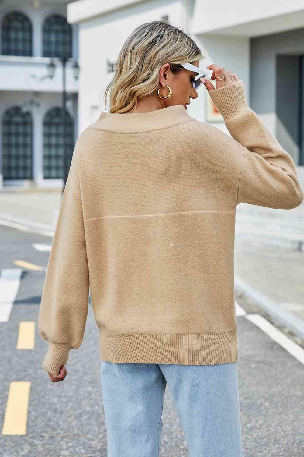 Frost Air Don't Care Long Sleeve Boat Neck Sweater - MXSTUDIO.COM