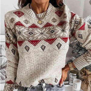 Frosty Season Snowflake Pattern Sweater-MXSTUDIO.COM