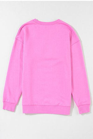 a pink sweatshirt with a white background