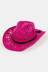 a pink cowboy hat on a white background