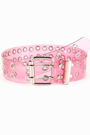 Fuchsia Pink Double Grommet Belt - MXSTUDIO.COM