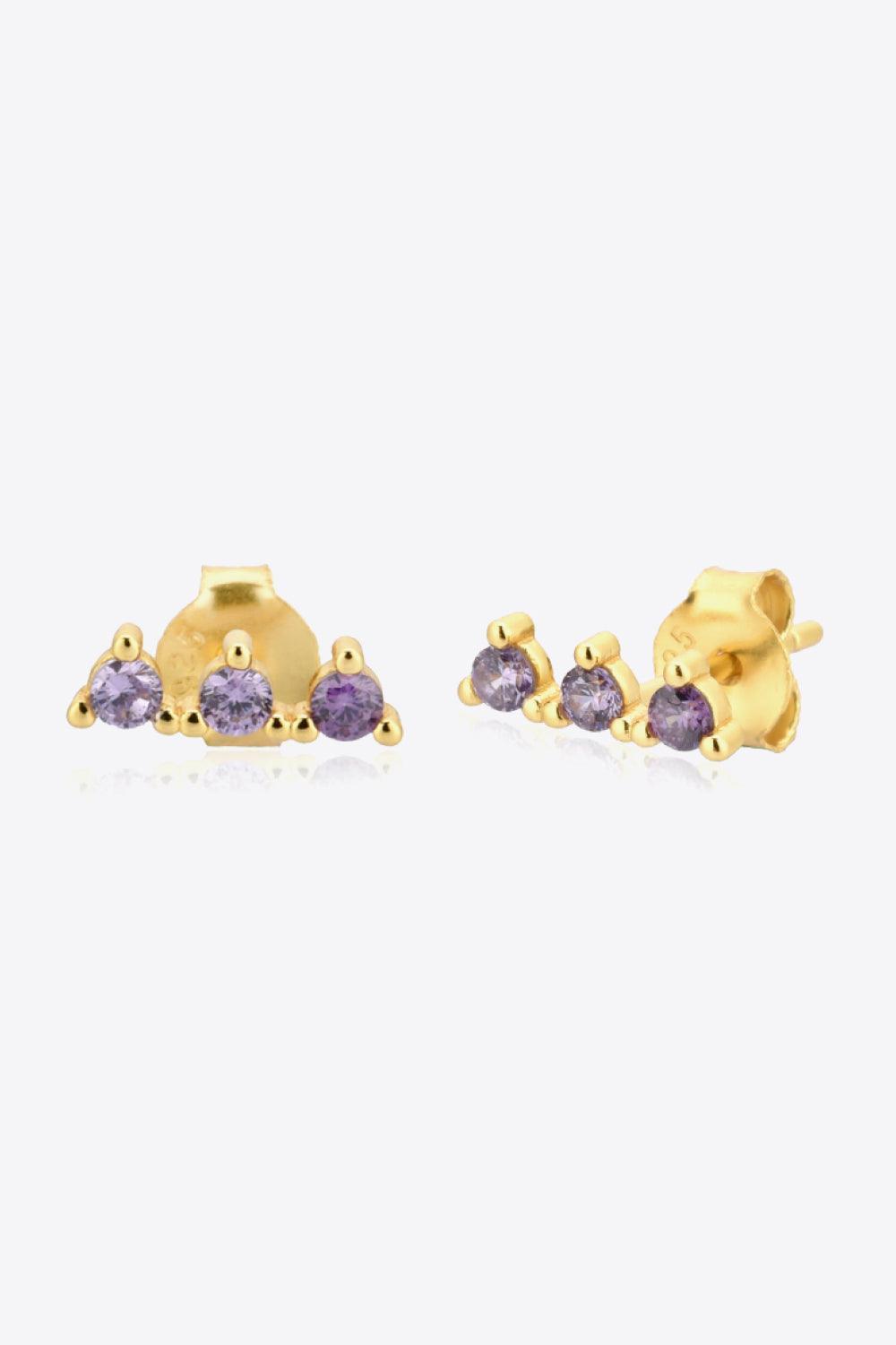 Fulfill Your Vision Zircon 18K Gold Plated Stud Earrings - MXSTUDIO.COM