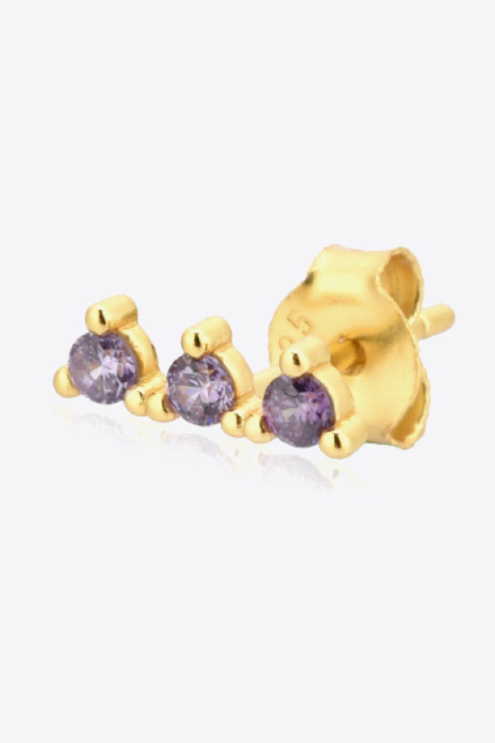 Fulfill Your Vision Zircon 18K Gold Plated Stud Earrings - MXSTUDIO.COM