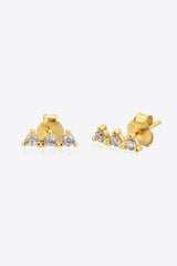 Fulfill Your Vision Zircon 18K Gold Plated Stud Earrings - MXSTUDIO.COM