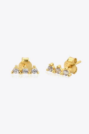 Fulfill Your Vision Zircon 18K Gold Plated Stud Earrings - MXSTUDIO.COM