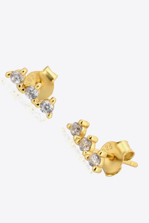 Fulfill Your Vision Zircon 18K Gold Plated Stud Earrings - MXSTUDIO.COM