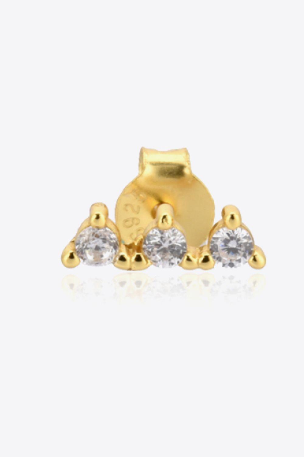 Fulfill Your Vision Zircon 18K Gold Plated Stud Earrings - MXSTUDIO.COM