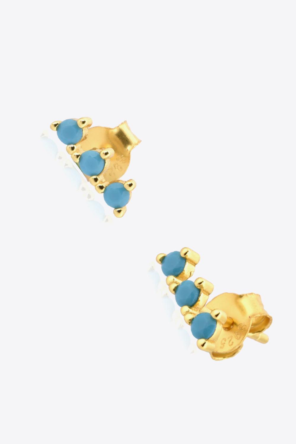 Fulfill Your Vision Zircon 18K Gold Plated Stud Earrings - MXSTUDIO.COM