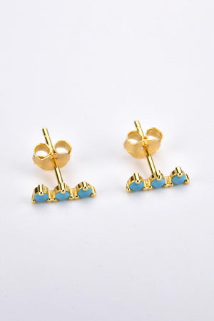 Fulfill Your Vision Zircon 18K Gold Plated Stud Earrings - MXSTUDIO.COM