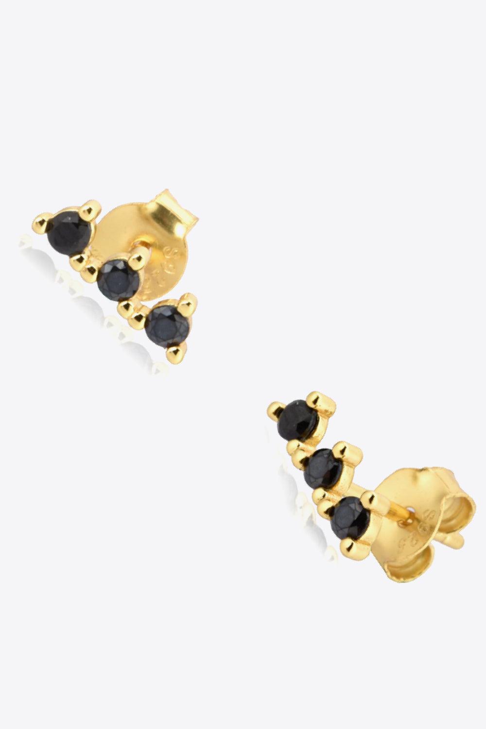 Fulfill Your Vision Zircon 18K Gold Plated Stud Earrings - MXSTUDIO.COM