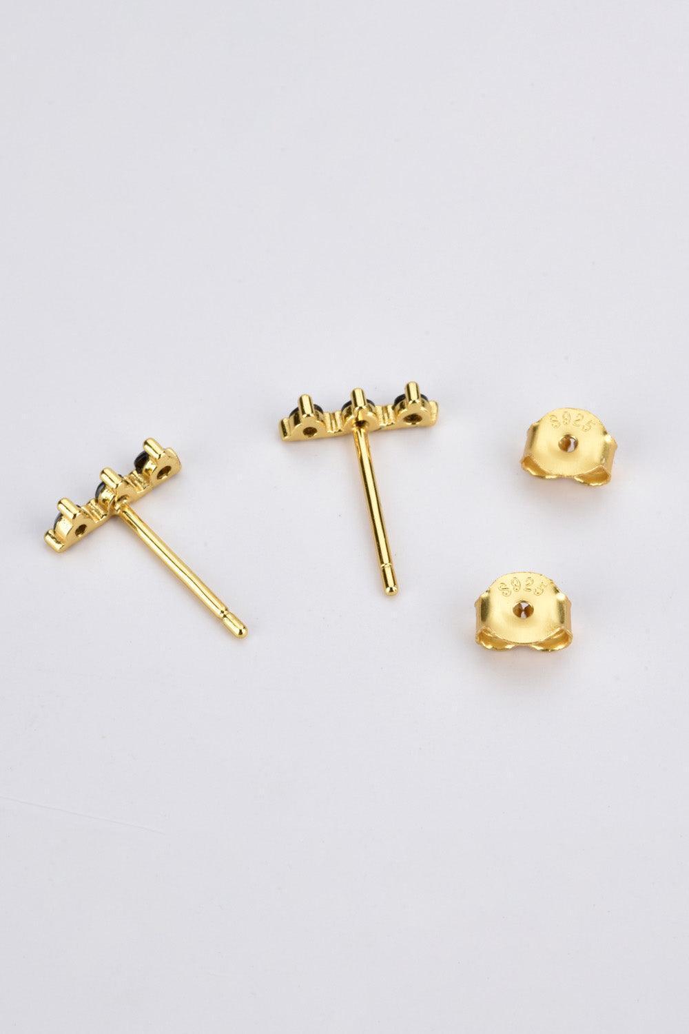 Fulfill Your Vision Zircon 18K Gold Plated Stud Earrings - MXSTUDIO.COM