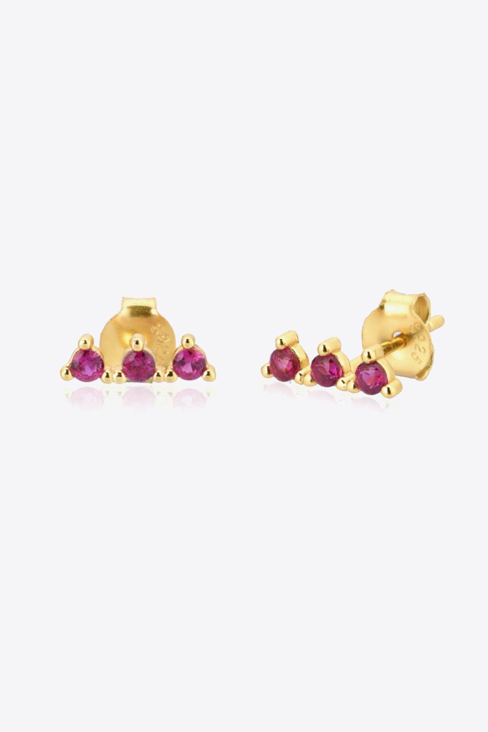 Fulfill Your Vision Zircon 18K Gold Plated Stud Earrings - MXSTUDIO.COM