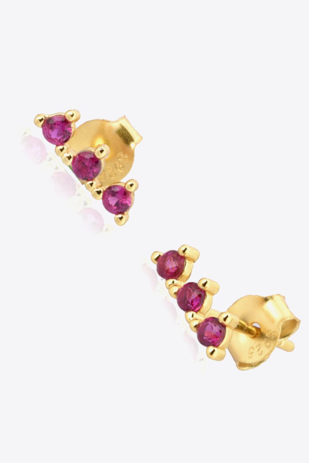 Fulfill Your Vision Zircon 18K Gold Plated Stud Earrings - MXSTUDIO.COM