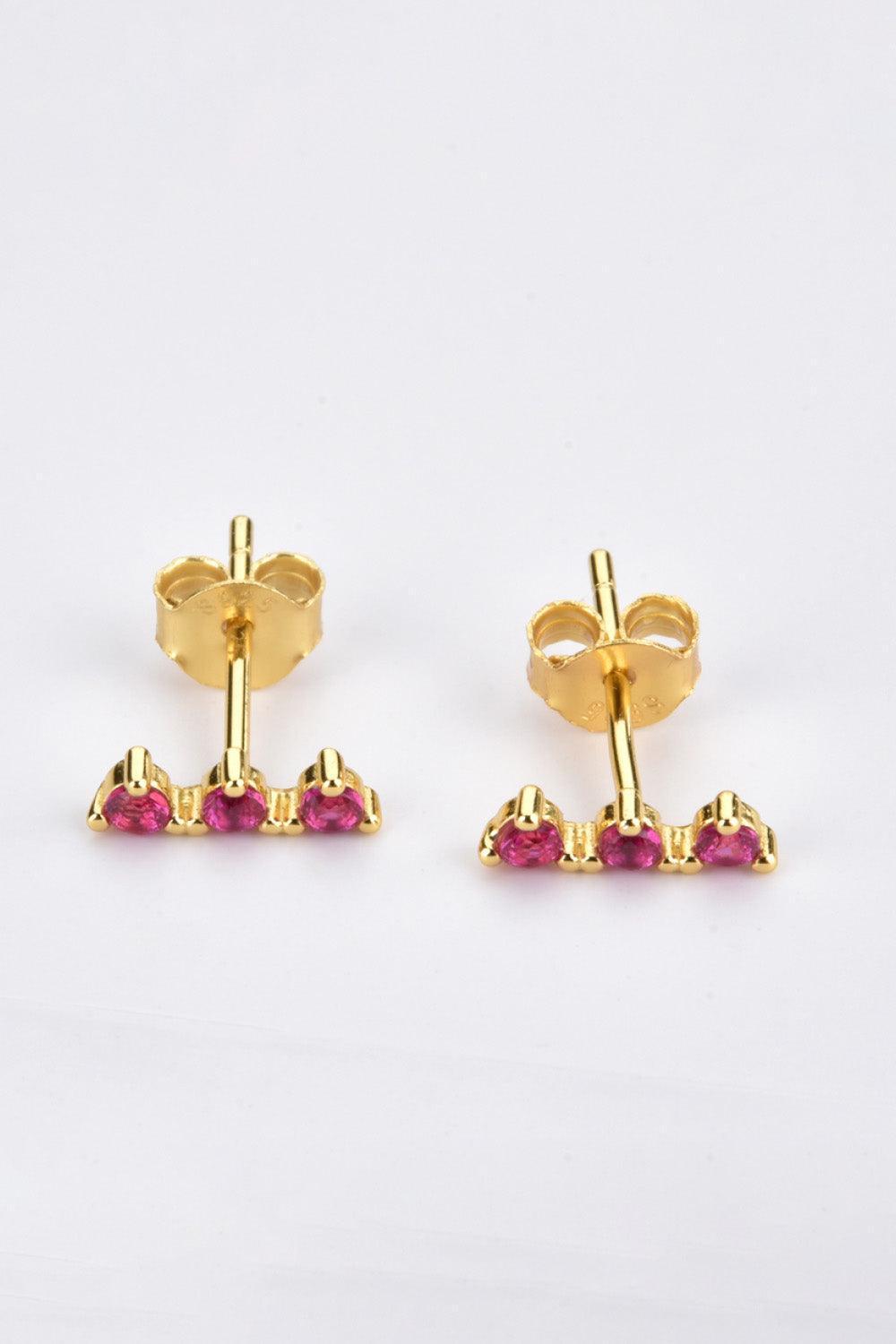 Fulfill Your Vision Zircon 18K Gold Plated Stud Earrings - MXSTUDIO.COM