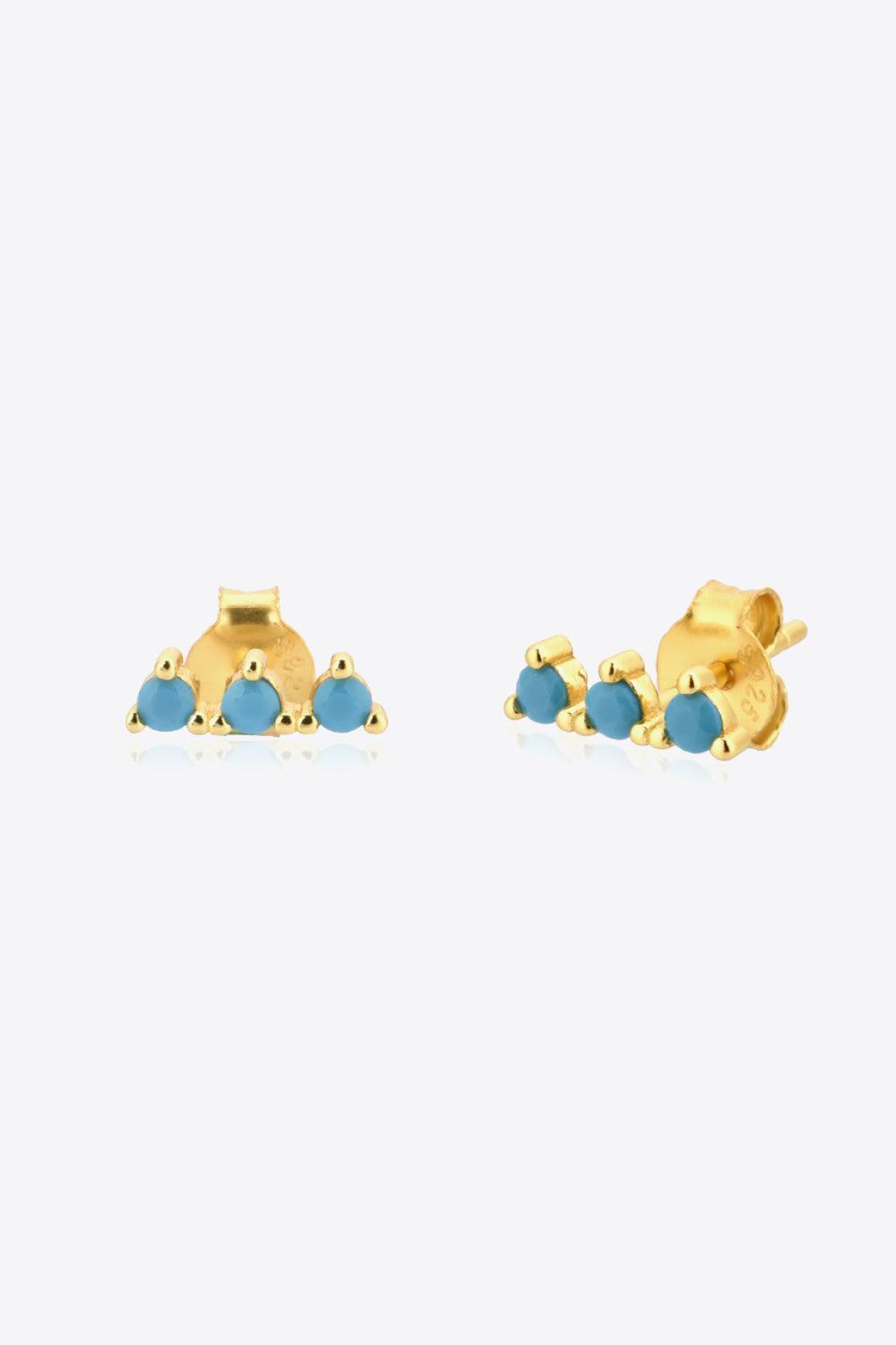 Fulfill Your Vision Zircon 18K Gold Plated Stud Earrings - MXSTUDIO.COM