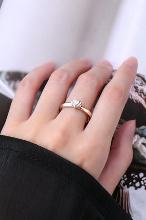 Fulfilling Moments Solitaire Moissanite Heart Ring - MXSTUDIO.COM