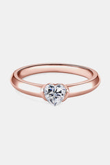 Fulfilling Moments Solitaire Moissanite Heart Ring - MXSTUDIO.COM