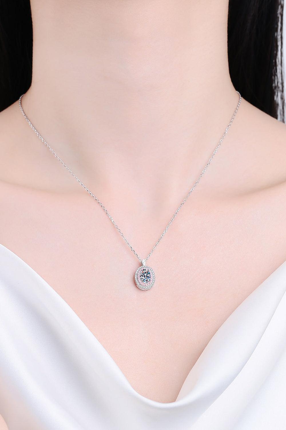 Fulfilling Oval 1 Carat Moissanite Necklace Womens - MXSTUDIO.COM