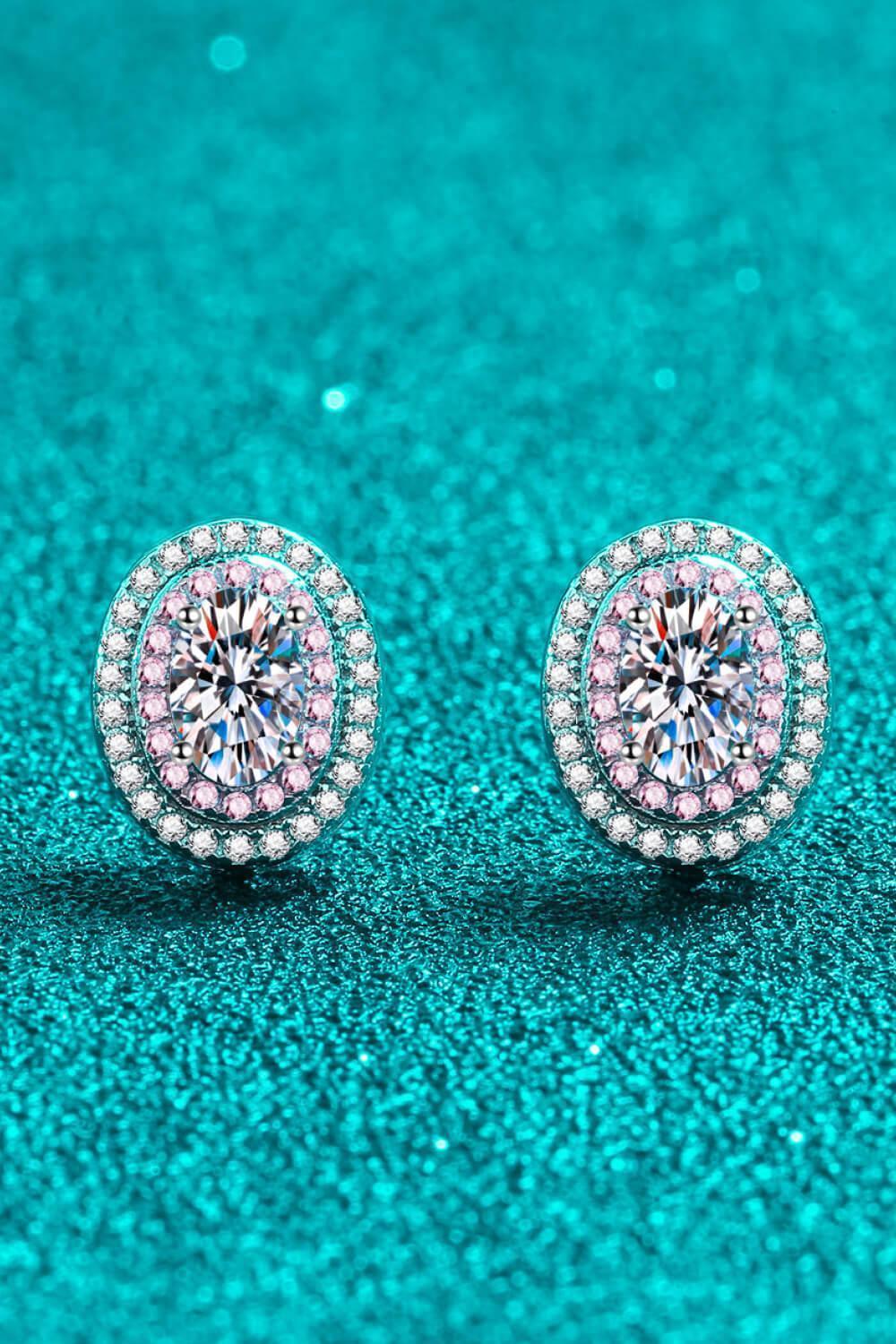 Fulfilling Oval 1 Carat Moissanite Stud Earrings - MXSTUDIO.COM