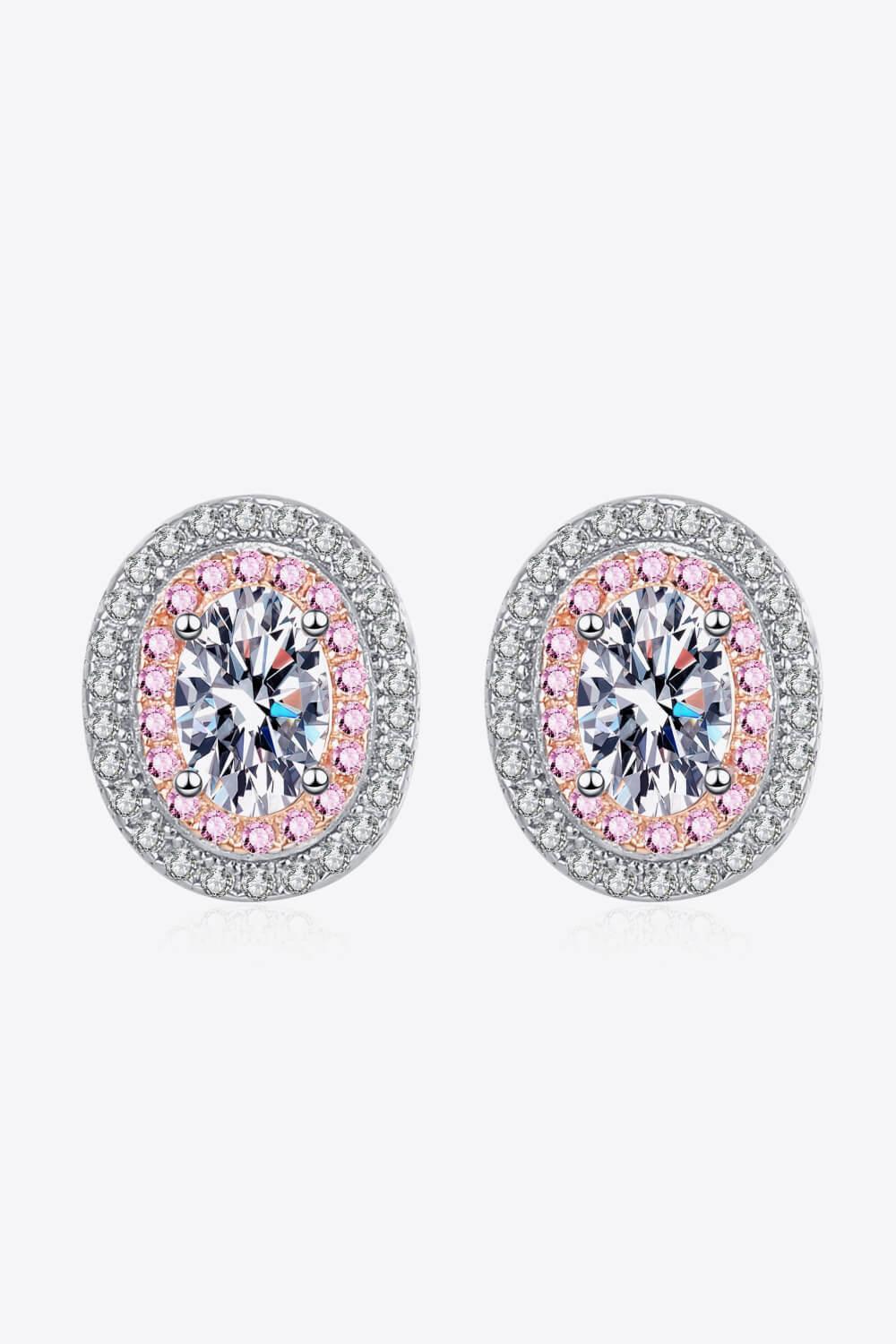 Fulfilling Oval 1 Carat Moissanite Stud Earrings - MXSTUDIO.COM