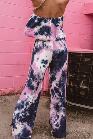 Full Of Energy Strapless Tie Dye Jumpsuit - MXSTUDIO.COM