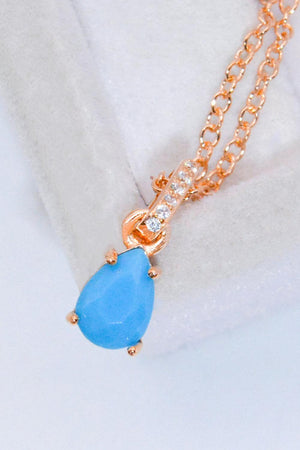 Full Of Hope Teardrop Turquoise Pendant Necklace - MXSTUDIO.COM