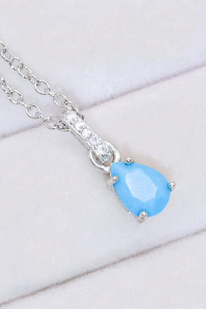 Full Of Hope Teardrop Turquoise Pendant Necklace - MXSTUDIO.COM