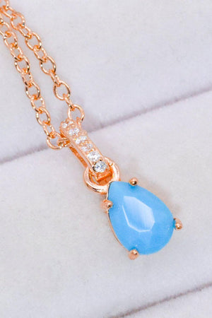 Full Of Hope Teardrop Turquoise Pendant Necklace - MXSTUDIO.COM