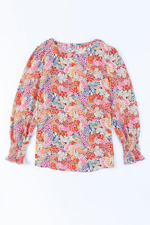 Full Of Life Crewneck Floral Long Sleeve Blouse - MXSTUDIO.COM