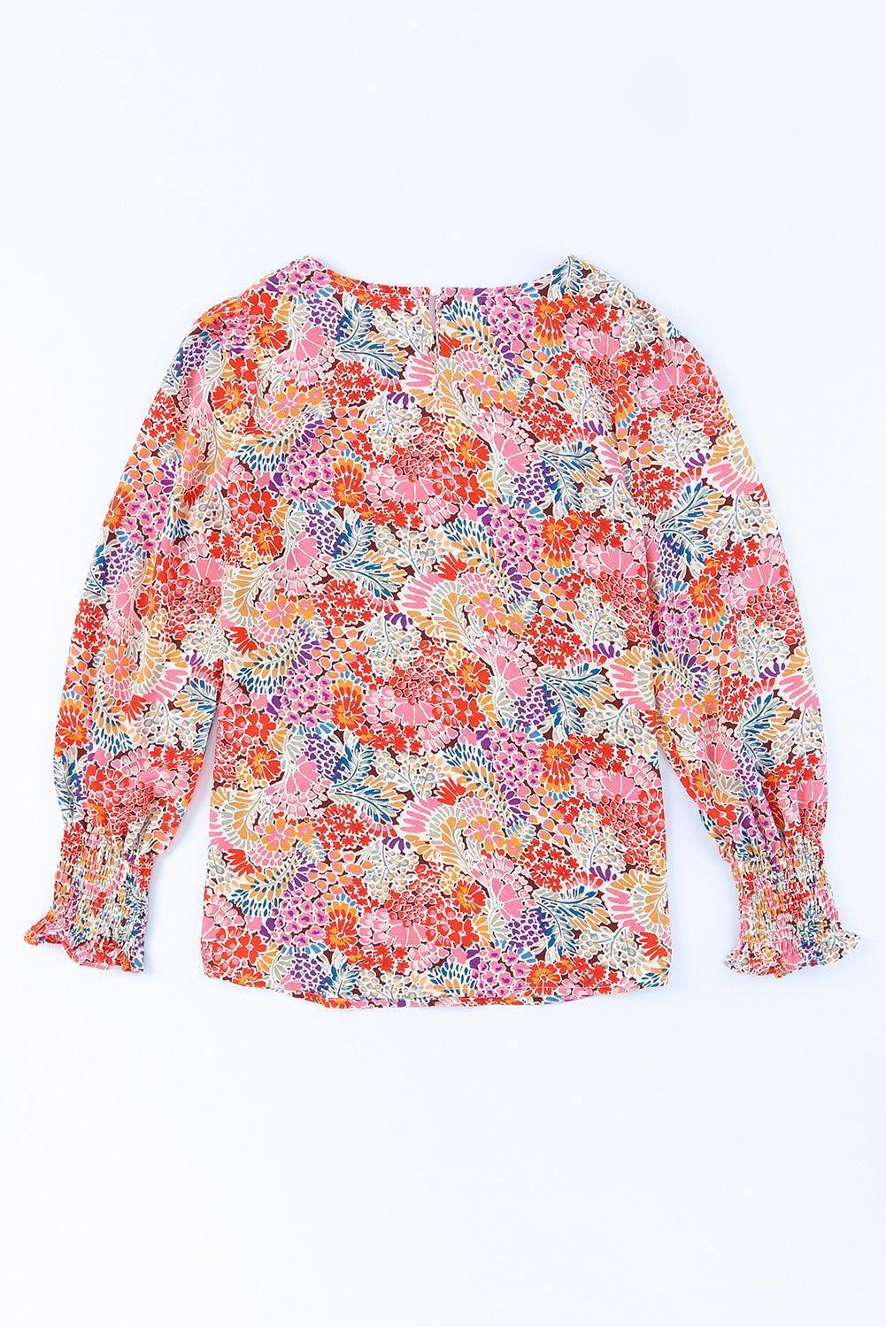 Full Of Life Crewneck Floral Long Sleeve Blouse - MXSTUDIO.COM