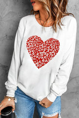 Full of Love Graphic White Heart Sweatshirt - MXSTUDIO.COM