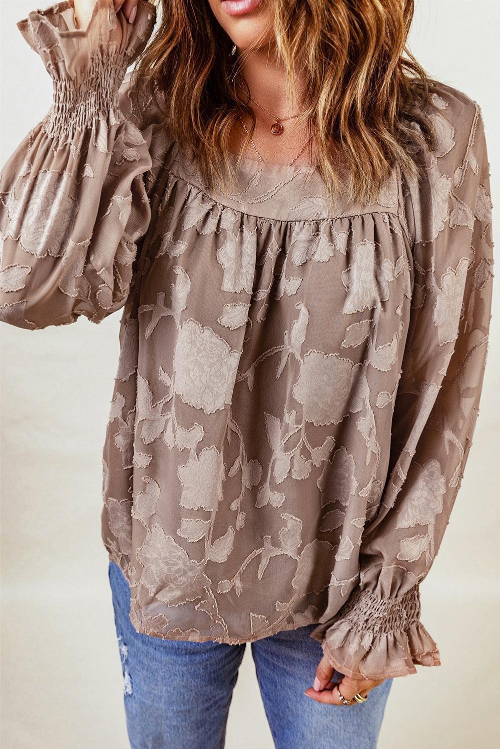 Full of Pep Flounce Sleeve Blouse - MXSTUDIO.COM