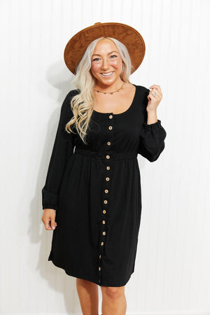 Fun-Loving Scoop Neck Long Sleeve Dress - MXSTUDIO.COM