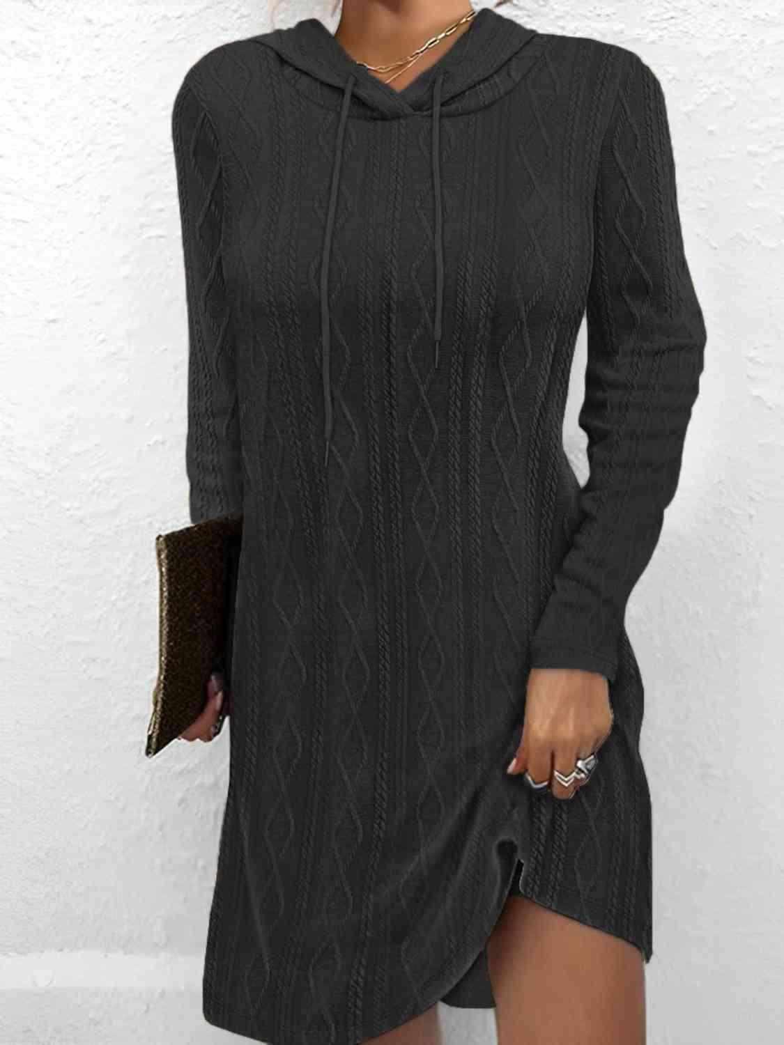 Functionally Chic Hooded Sweater Dress-MXSTUDIO.COM