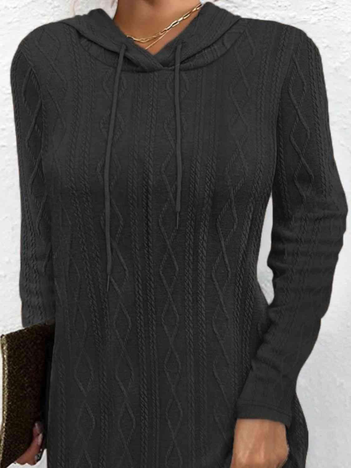 Functionally Chic Hooded Sweater Dress-MXSTUDIO.COM